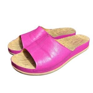 Women's Kork-Ease Tutsi Fuchsia Pink Slide Sandals Leather Boho Beach Shoe‎ 11